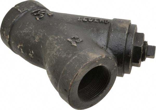 Legend Valve - 1-1/2" Pipe, FNPT Ends, Cast Iron Y-Strainer - 500 psi WOG Rating, 250 psi WSP Rating - Strong Tooling