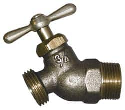 Legend Valve - 1/2" Pipe, 125 psi WOG Rating, Lead Free Brass Hose Bibb, Stop Valve - Tee Handle, MNPT x GHT End Connections - Strong Tooling