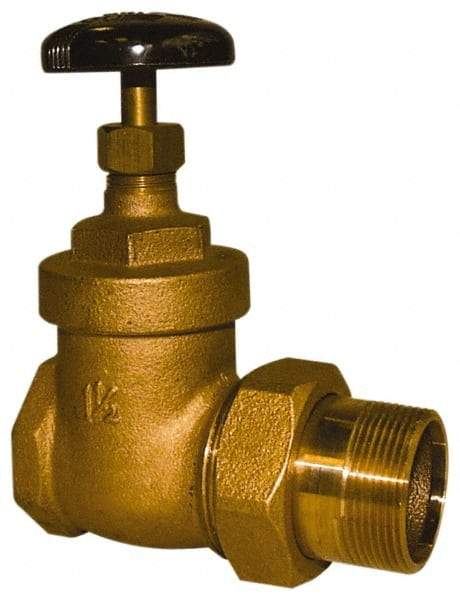 Legend Valve - 1-1/2" Pipe, 200 psi WOG Rating, FNPT x Male Union End Connections, Handwheel Steam Gate Radiator Valve - 125 psi Steam Pressure Rating, Bronze - Strong Tooling