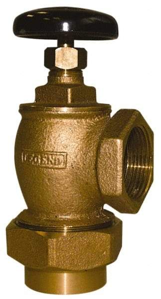 Legend Valve - 1" Pipe, 60 psi WOG Rating, Female Union x FNPT End Connections, Handwheel Convector Steam Angle Radiator Valve - 15 psi Steam Pressure Rating, Bronze - Strong Tooling