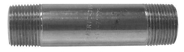 Merit Brass - Schedule 80, 1/8" Pipe x 6" Long, Grade 316/316L Stainless Steel Pipe Nipple - Seamless & Threaded - Strong Tooling