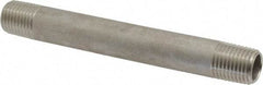 Merit Brass - Schedule 40, 1/4" Pipe x 4" Long, Grade 304/304L Stainless Steel Pipe Nipple - Welded & Threaded - Strong Tooling