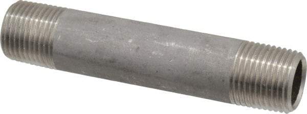 Merit Brass - Schedule 40, 1/2" Pipe x 4" Long, Grade 304/304L Stainless Steel Pipe Nipple - Welded & Threaded - Strong Tooling