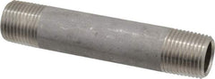 Merit Brass - Schedule 40, 1/2" Pipe x 4" Long, Grade 304/304L Stainless Steel Pipe Nipple - Welded & Threaded - Strong Tooling