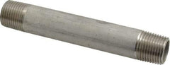 Merit Brass - Schedule 40, 1/2" Pipe x 5" Long, Grade 304/304L Stainless Steel Pipe Nipple - Welded & Threaded - Strong Tooling