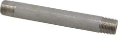 Merit Brass - Schedule 40, 1/2" Pipe x 6" Long, Grade 304/304L Stainless Steel Pipe Nipple - Welded & Threaded - Strong Tooling