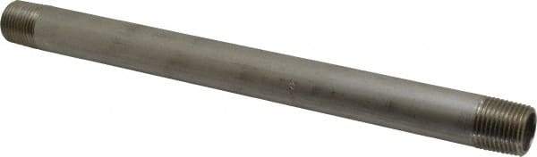 Merit Brass - Schedule 40, 1/2" Pipe x 10" Long, Grade 304/304L Stainless Steel Pipe Nipple - Welded & Threaded - Strong Tooling