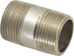 Merit Brass - Schedule 40, 3/4" Pipe x 1-1/2" Long, Grade 304/304L Stainless Steel Pipe Nipple - Welded & Threaded - Strong Tooling