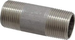 Merit Brass - Schedule 40, 3/4" Pipe x 2-1/2" Long, Grade 304/304L Stainless Steel Pipe Nipple - Welded & Threaded - Strong Tooling