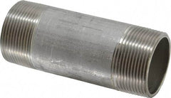 Merit Brass - Schedule 40, 1-1/2" Pipe x 4-1/2" Long, Grade 304/304L Stainless Steel Pipe Nipple - Welded & Threaded - Strong Tooling