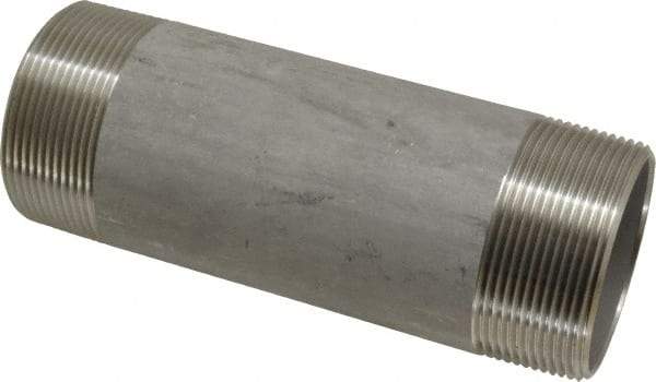 Merit Brass - Schedule 40, 2" Pipe x 6" Long, Grade 304/304L Stainless Steel Pipe Nipple - Welded & Threaded - Strong Tooling