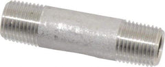 Merit Brass - Schedule 40, 1/8" Pipe x 1-1/2" Long, Grade 316/316L Stainless Steel Pipe Nipple - Welded & Threaded - Strong Tooling