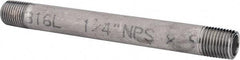 Merit Brass - Schedule 40, 1/4" Pipe x 5" Long, Grade 316/316L Stainless Steel Pipe Nipple - Welded & Threaded - Strong Tooling