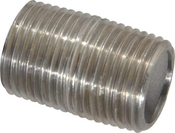 Merit Brass - Schedule 40, 3/8" Pipe x 1" Long, Grade 316/316L Stainless Steel Pipe Nipple - Welded & Threaded - Strong Tooling