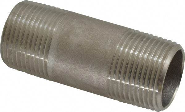 Merit Brass - Schedule 40, 3/4" Pipe x 2-1/2" Long, Grade 316/316L Stainless Steel Pipe Nipple - Welded & Threaded - Strong Tooling