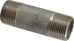 Merit Brass - Schedule 40, 1" Pipe x 3-1/2" Long, Grade 316/316L Stainless Steel Pipe Nipple - Welded & Threaded - Strong Tooling