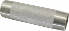 Merit Brass - Schedule 40, 1-1/4" Pipe x 6" Long, Grade 316/316L Stainless Steel Pipe Nipple - Welded & Threaded - Strong Tooling