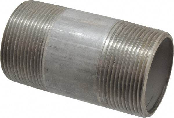 Merit Brass - Schedule 40, 2-1/2" Pipe x 5" Long, Grade 316/316L Stainless Steel Pipe Nipple - Welded & Threaded - Strong Tooling