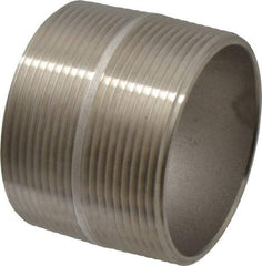 Merit Brass - Schedule 40, 3" Pipe x 2-5/8" Long, Grade 316/316L Stainless Steel Pipe Nipple - Welded & Threaded - Strong Tooling