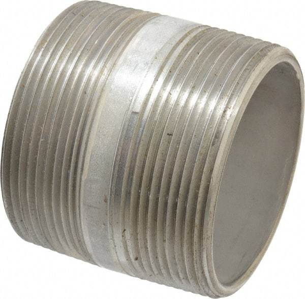 Merit Brass - Schedule 40, 3" Pipe x 3" Long, Grade 316/316L Stainless Steel Pipe Nipple - Welded & Threaded - Strong Tooling