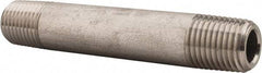 Merit Brass - Schedule 80, 1/4" Pipe x 3" Long, Grade 316/316L Stainless Steel Pipe Nipple - Seamless & Threaded - Strong Tooling