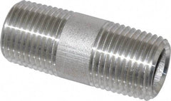 Merit Brass - Schedule 80, 1/2" Pipe x 2" Long, Grade 316/316L Stainless Steel Pipe Nipple - Seamless & Threaded - Strong Tooling