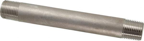 Merit Brass - Schedule 80, 1/2" Pipe x 6" Long, Grade 316/316L Stainless Steel Pipe Nipple - Seamless & Threaded - Strong Tooling