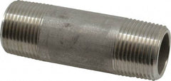 Merit Brass - Schedule 80, 3/4" Pipe x 3" Long, Grade 316/316L Stainless Steel Pipe Nipple - Seamless & Threaded - Strong Tooling