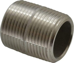 Merit Brass - Schedule 80, 1" Pipe x 1-1/2" Long, Grade 316/316L Stainless Steel Pipe Nipple - Seamless & Threaded - Strong Tooling