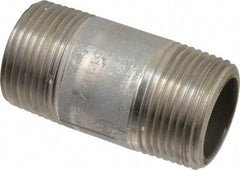 Merit Brass - Schedule 80, 1" Pipe x 2-1/2" Long, Grade 316/316L Stainless Steel Pipe Nipple - Seamless & Threaded - Strong Tooling