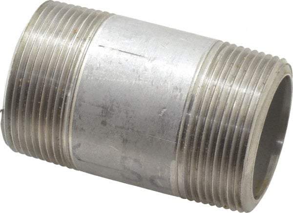 Merit Brass - Schedule 80, 1-1/2" Pipe x 3" Long, Grade 316/316L Stainless Steel Pipe Nipple - Seamless & Threaded - Strong Tooling