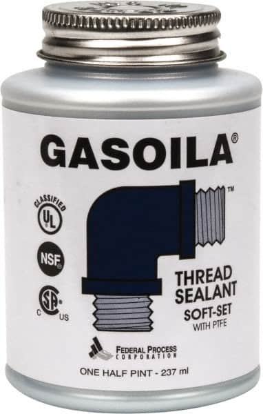 Federal Process - 1/2 Pt Brush Top Can Blue/Green Easy Seal Applicator with Gasoila Soft-Set - 600°F Max Working Temp - Strong Tooling