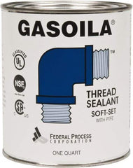 Federal Process - 1 Qt Flat Top Can Blue/Green Easy Seal Applicator with Gasoila Soft-Set - 600°F Max Working Temp - Strong Tooling