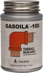 Federal Process - 1/4 Pt Brush Top Can Black Federal Gasoila-100 Thread Sealant - 450°F Max Working Temp - Strong Tooling