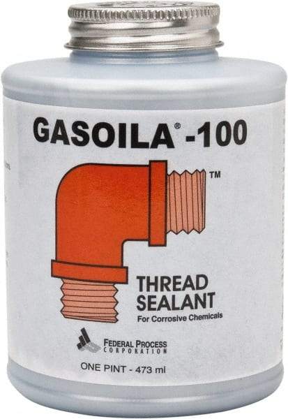 Federal Process - 1 Pt Brush Top Can Black Federal Gasoila-100 Thread Sealant - 450°F Max Working Temp - Strong Tooling