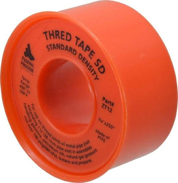 Federal Process - 3/4" Wide x 250" Long General Purpose Pipe Repair Tape - 3 mil Thick, -450 to 550°F, White - Strong Tooling