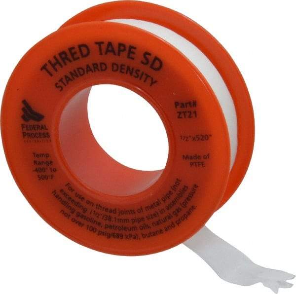 Federal Process - 1/2" Wide x 520" Long General Purpose Pipe Repair Tape - 3 mil Thick, -450 to 550°F, White - Strong Tooling