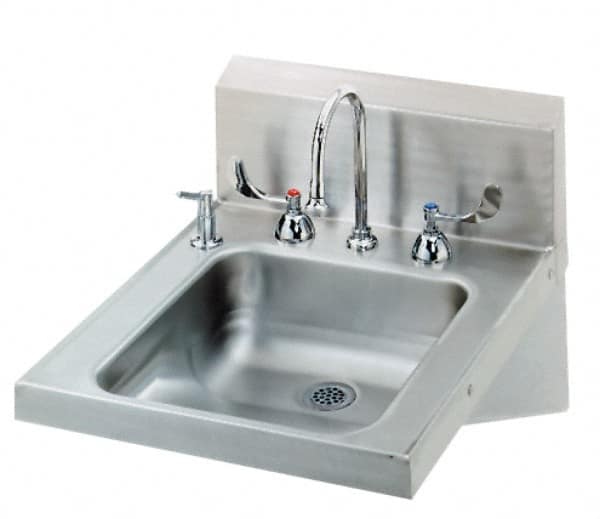 Eagle MHC - 14" Long x 16" Wide Inside, 1 Compartment, Grade 304 Stainless Steel Stainless Steel ADA Lavatory Sink-Wall Mount - 18 Gauge, 24-1/8" Long x 19" Wide Outside, 6" Deep - Strong Tooling