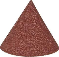 Superior Abrasives - 3/4" Diam 80 Grit 60° Included Angle Cone Center Lap - Aluminum Oxide, Medium Grade, Lock Nut Mount - Strong Tooling