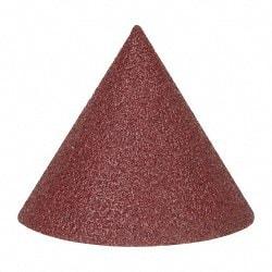 Superior Abrasives - 1-1/2" Diam 80 Grit 60° Included Angle Cone Center Lap - Aluminum Oxide, Medium Grade, Lock Nut Mount - Strong Tooling