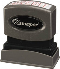 Value Collection - Credit, Red Pre-Inked Stamp - 1/2 Inch Wide x 1-5/8 Inch Long - Strong Tooling