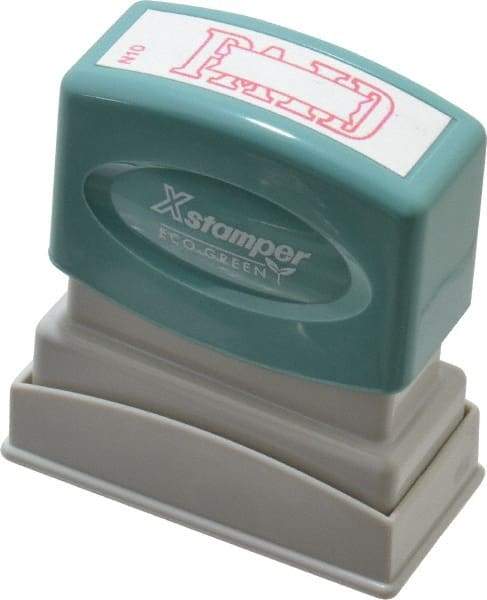 Value Collection - Paid, Red Pre-Inked Stamp - 1/2 Inch Wide x 1-5/8 Inch Long - Strong Tooling