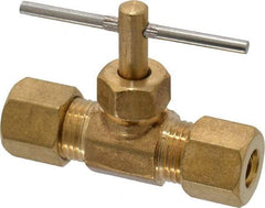 Cerro - 1/4" Pipe, Inline Needle Valve - Compression x Compression Ends, Brass Valve, 150 Max psi - Strong Tooling