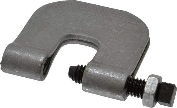 Made in USA - 3/4" Max Flange Thickness, 3/8" Rod C-Clamp with Locknut - 230 Lb Capacity, Carbon Steel - Strong Tooling