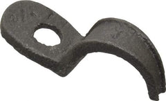 Made in USA - 1/2" Pipe, Malleable Iron, Black Plated" Pipe or Conduit Strap - 1 Mounting Hole - Strong Tooling