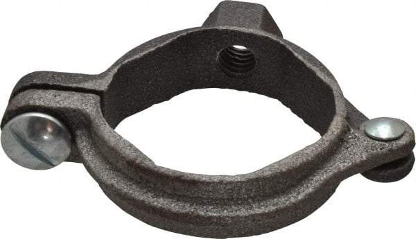 Value Collection - 1-1/4" Pipe, 3/8" Rod, Extension Split Pipe Clamp - 180 Lb Capacity, Malleable Iron - Strong Tooling