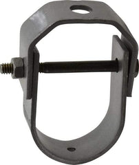 Made in USA - 1-1/4" Pipe, 3/8" Rod, Carbon Steel Adjustable Clevis Hanger - Black Coated, 610 Lb Capacity - Strong Tooling