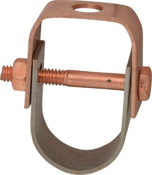 Value Collection - 1" Pipe, 3/8" Rod, Carbon Steel Adjustable Clevis Hanger - Copper Plated, 250 Lb Capacity - Strong Tooling