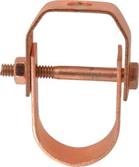 Value Collection - 1-1/4" Pipe, 3/8" Rod, Carbon Steel Adjustable Clevis Hanger - Copper Plated, 250 Lb Capacity - Strong Tooling