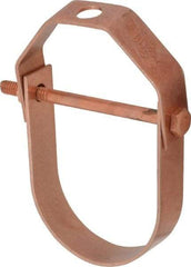 Value Collection - 2" Pipe, 3/8" Rod, Carbon Steel Adjustable Clevis Hanger - Copper Plated, 250 Lb Capacity - Strong Tooling